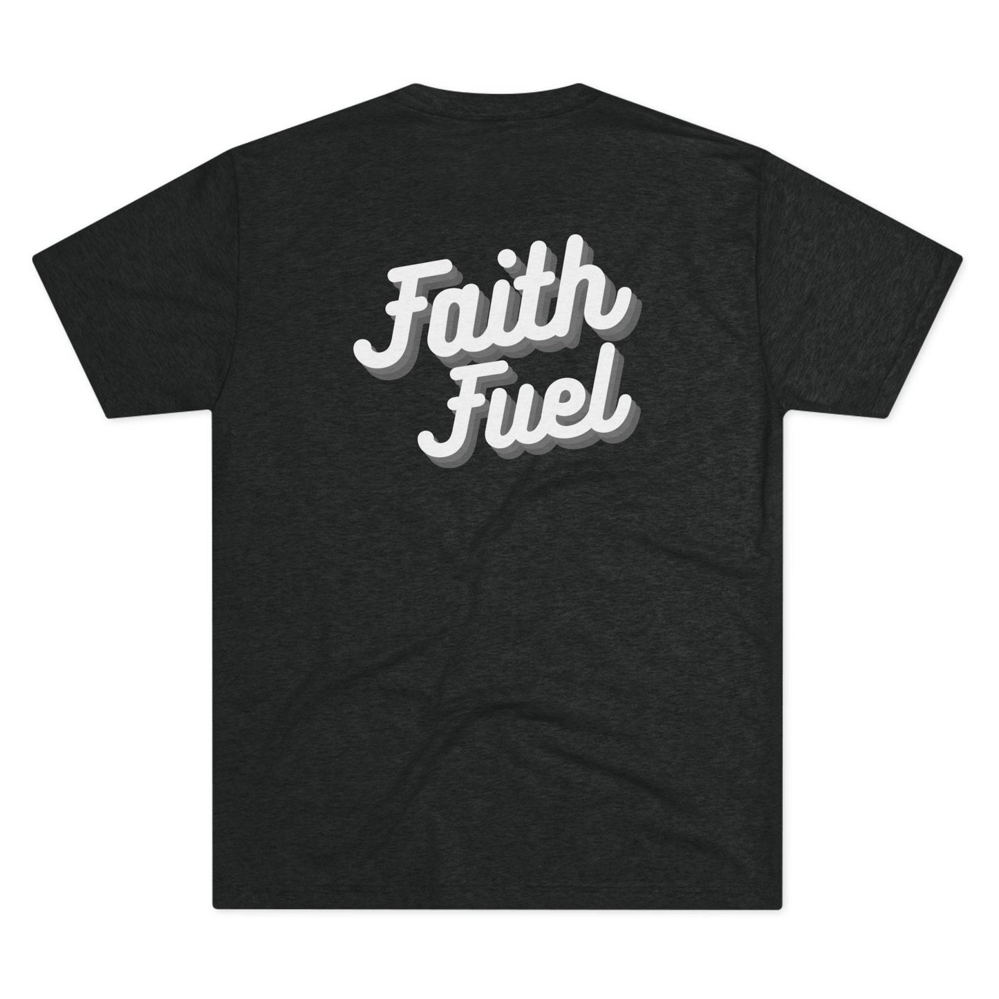 Tough Nation Faith Fuel Christian T-Shirt - Black - Close-Up of Back Design