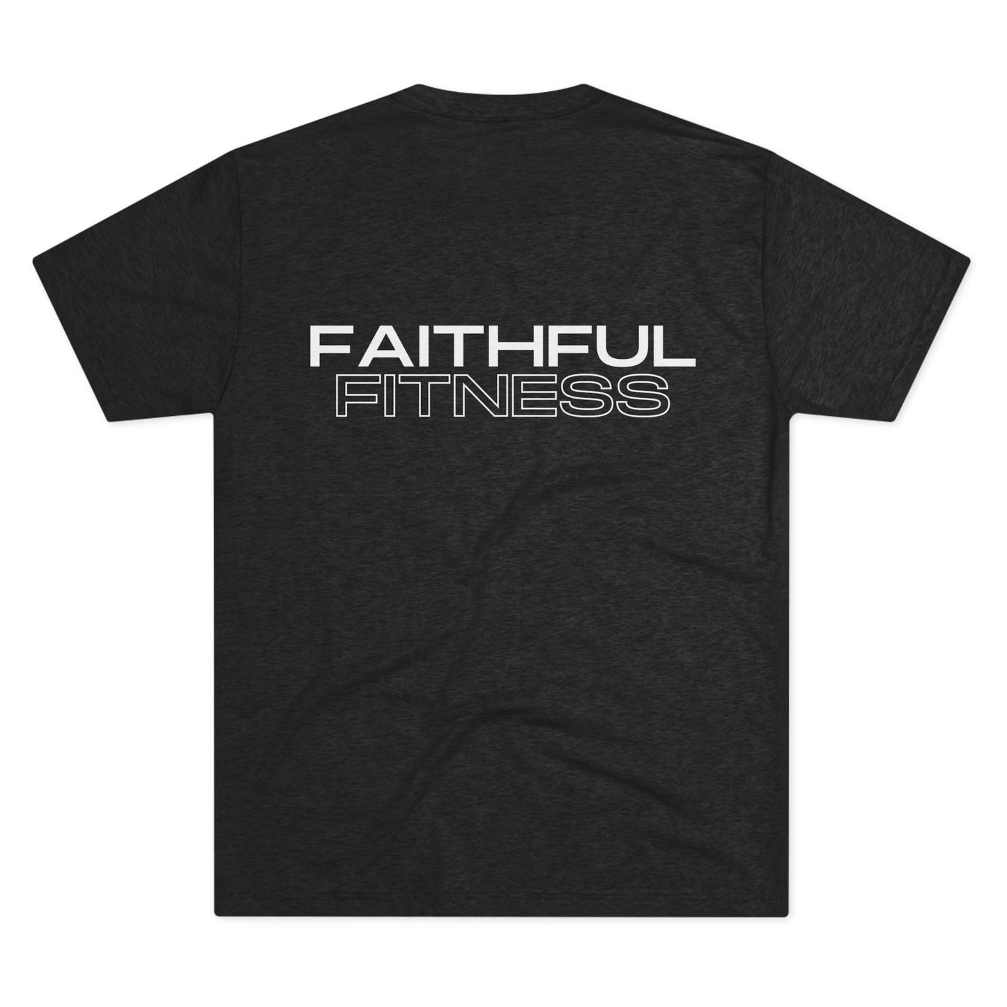 Tough Nation Faithful Fitness Christian T-Shirt - Black - Back Design on White Background