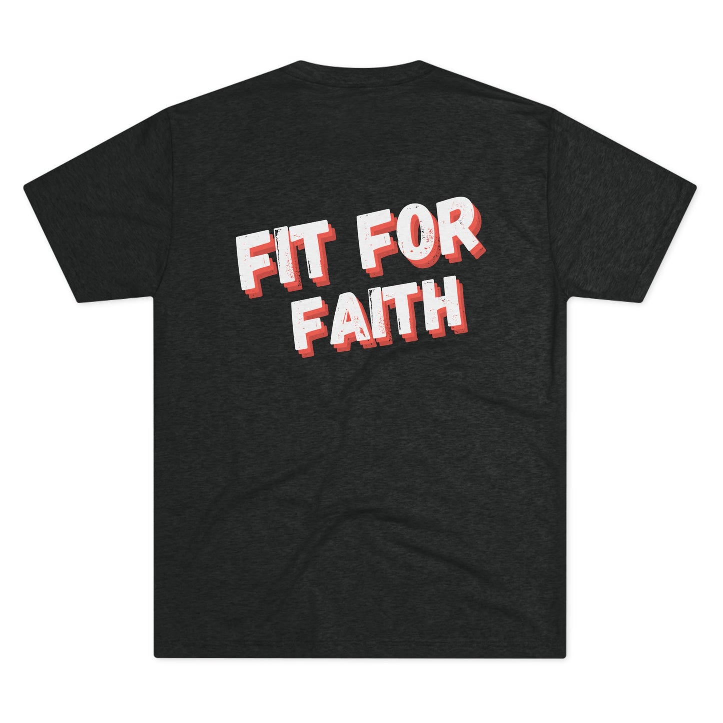 Tough Nation Fit For Faith Christian T-Shirt - Black - Back Design on White Background