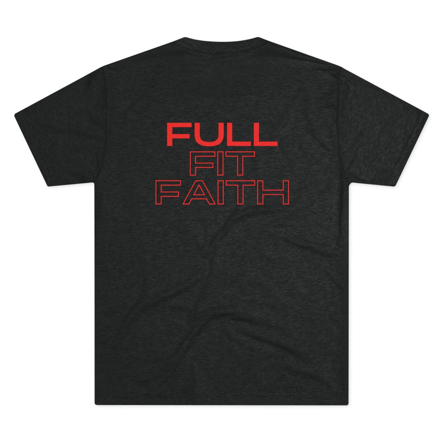 Tough Nation Full Fit Faith Christian T-Shirt - Black - Back Design on White Background