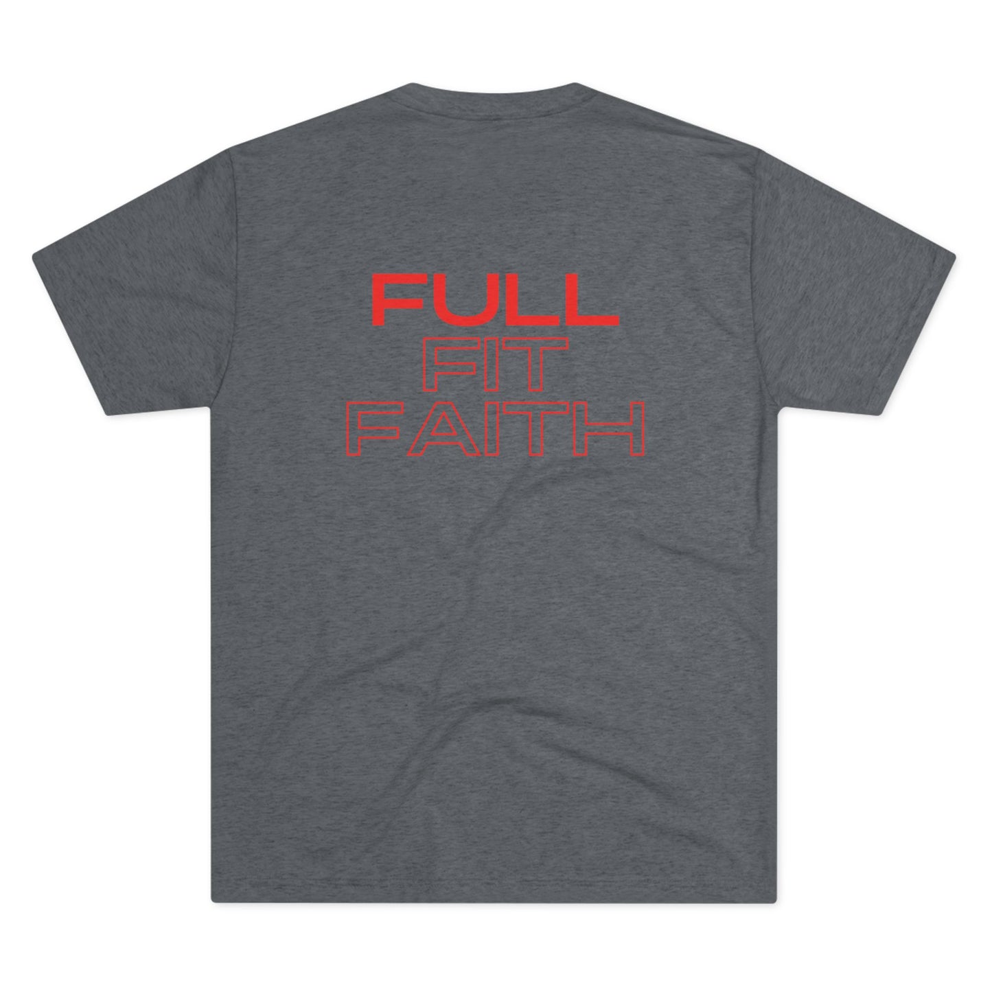 Tough Nation Full Fit Faith T-Shirt - Grey - Back Design Close-Up - Christian Workout Shirt