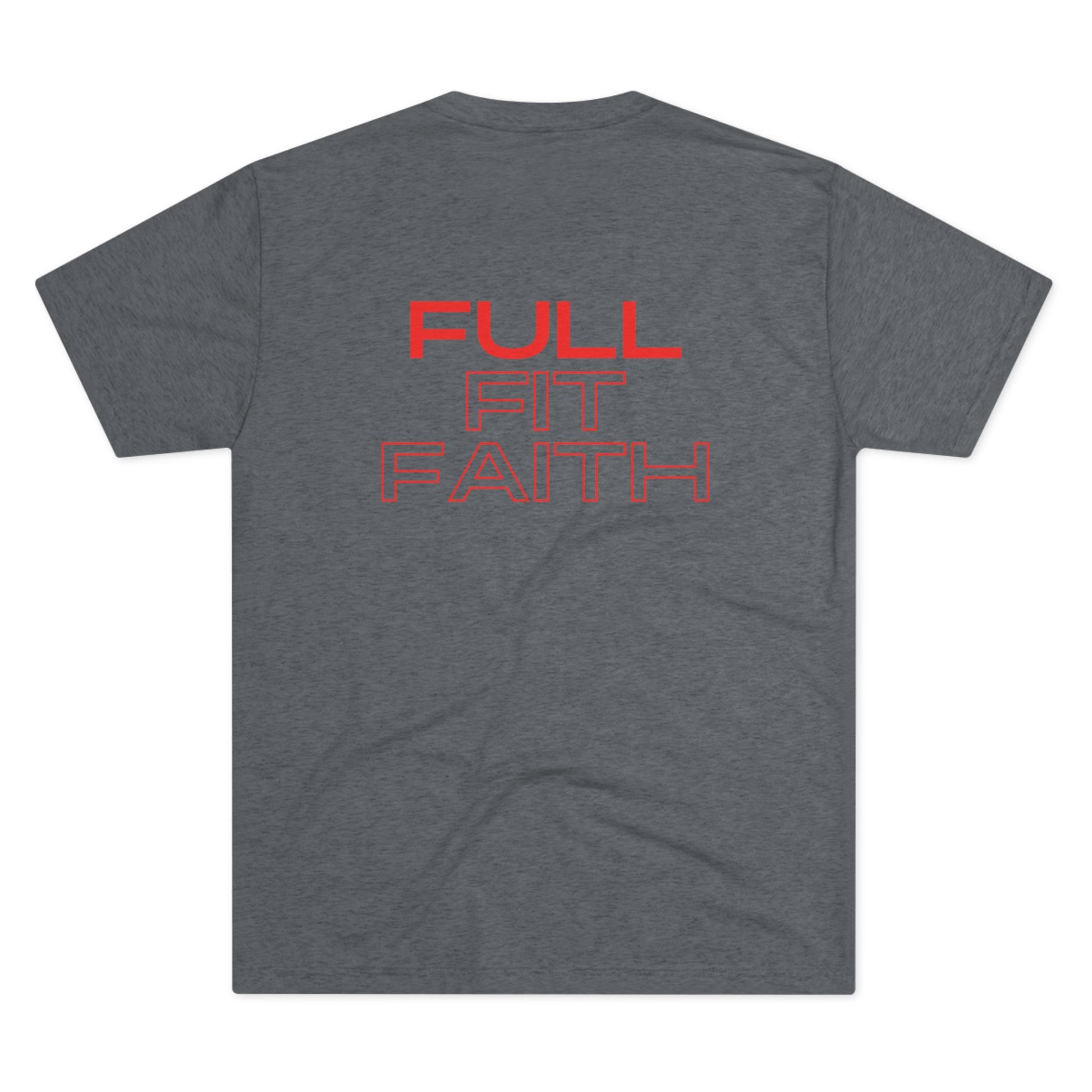 Tough Nation Full Fit Faith T-Shirt - Grey - Back Design Close-Up - Christian Workout Shirt