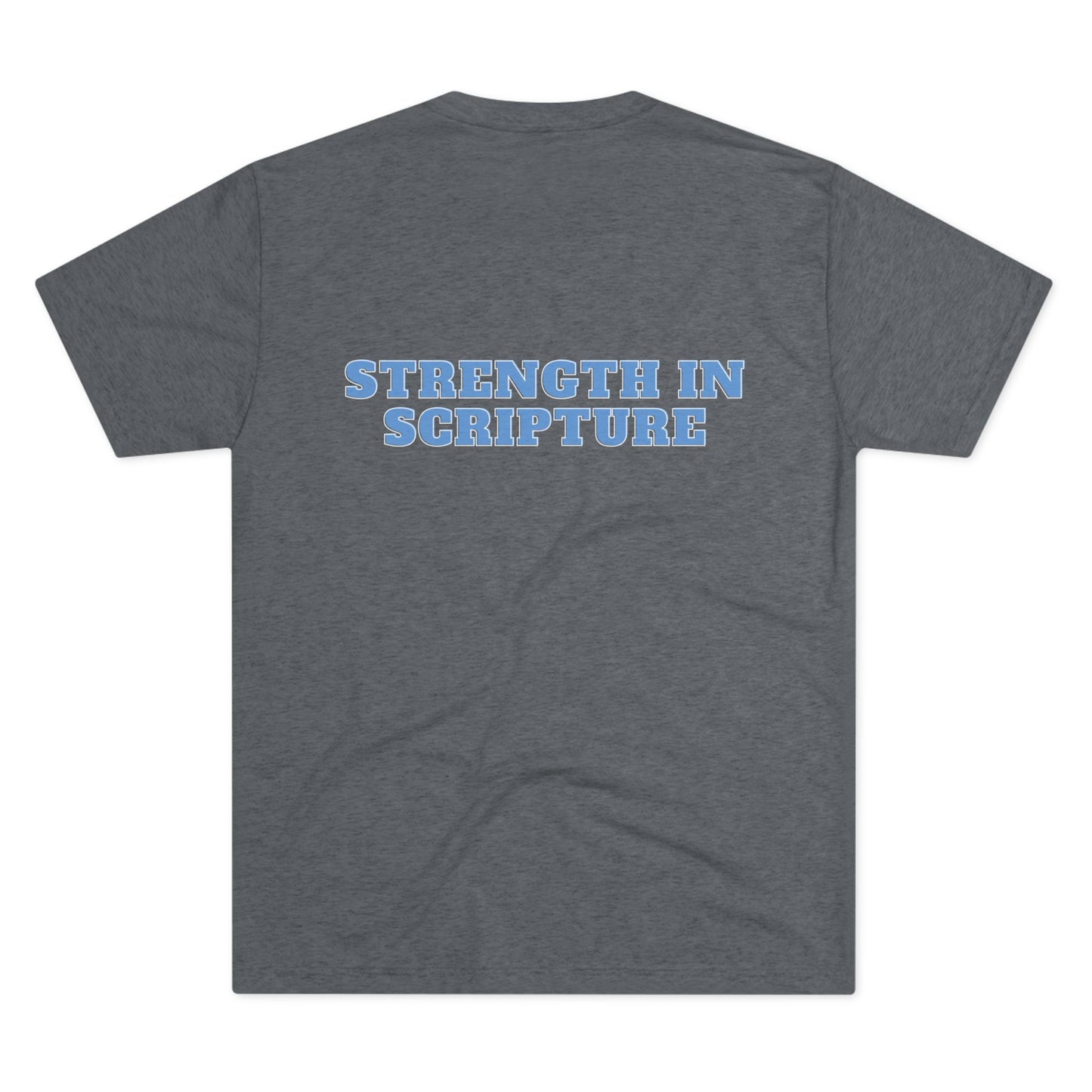 Tough Nation Strength In Scripture T-Shirt - Grey - Back View - Christian Gym Apparel