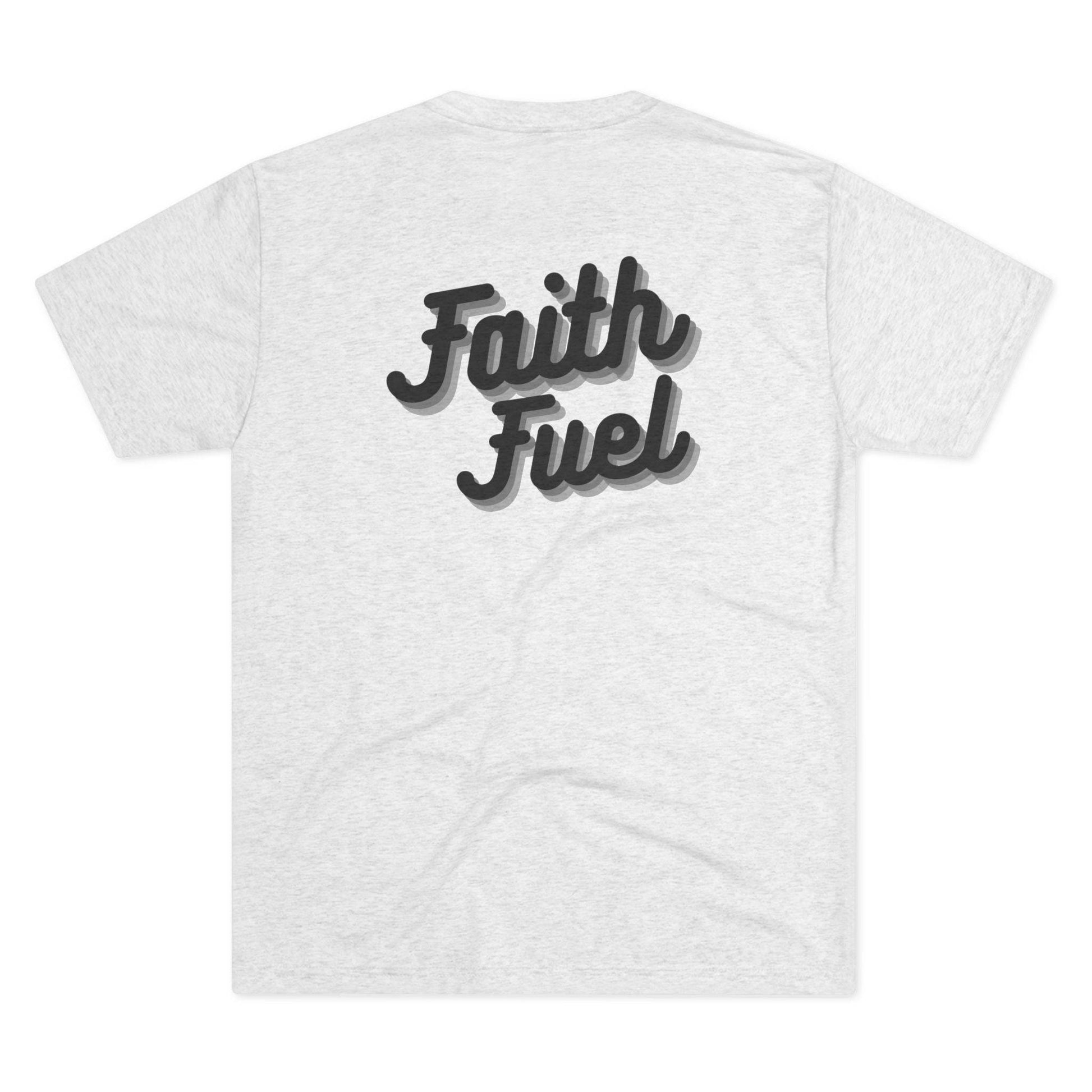 Tough Nation Faith Fuel Christian T-Shirt - White - Back View