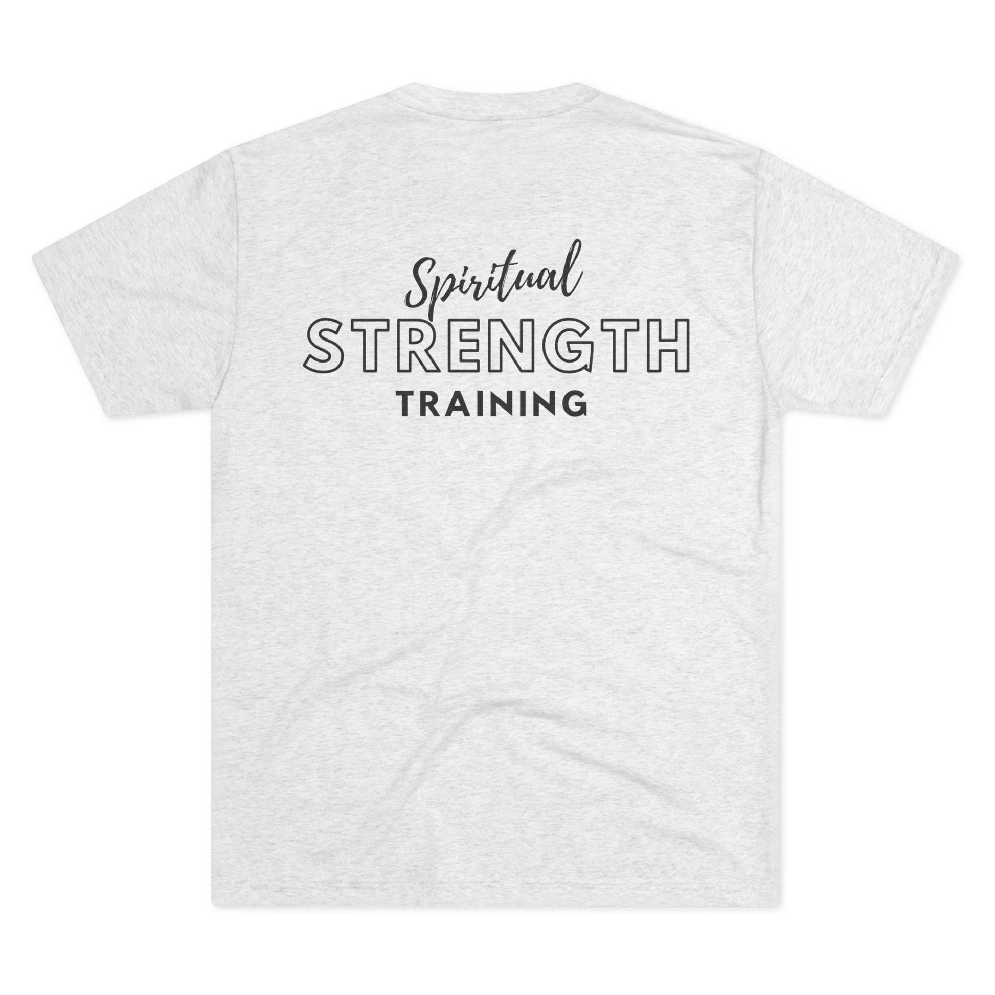 Tough Nation Spiritual Strength Training Christian T-Shirt - White - Back Design Close-Up