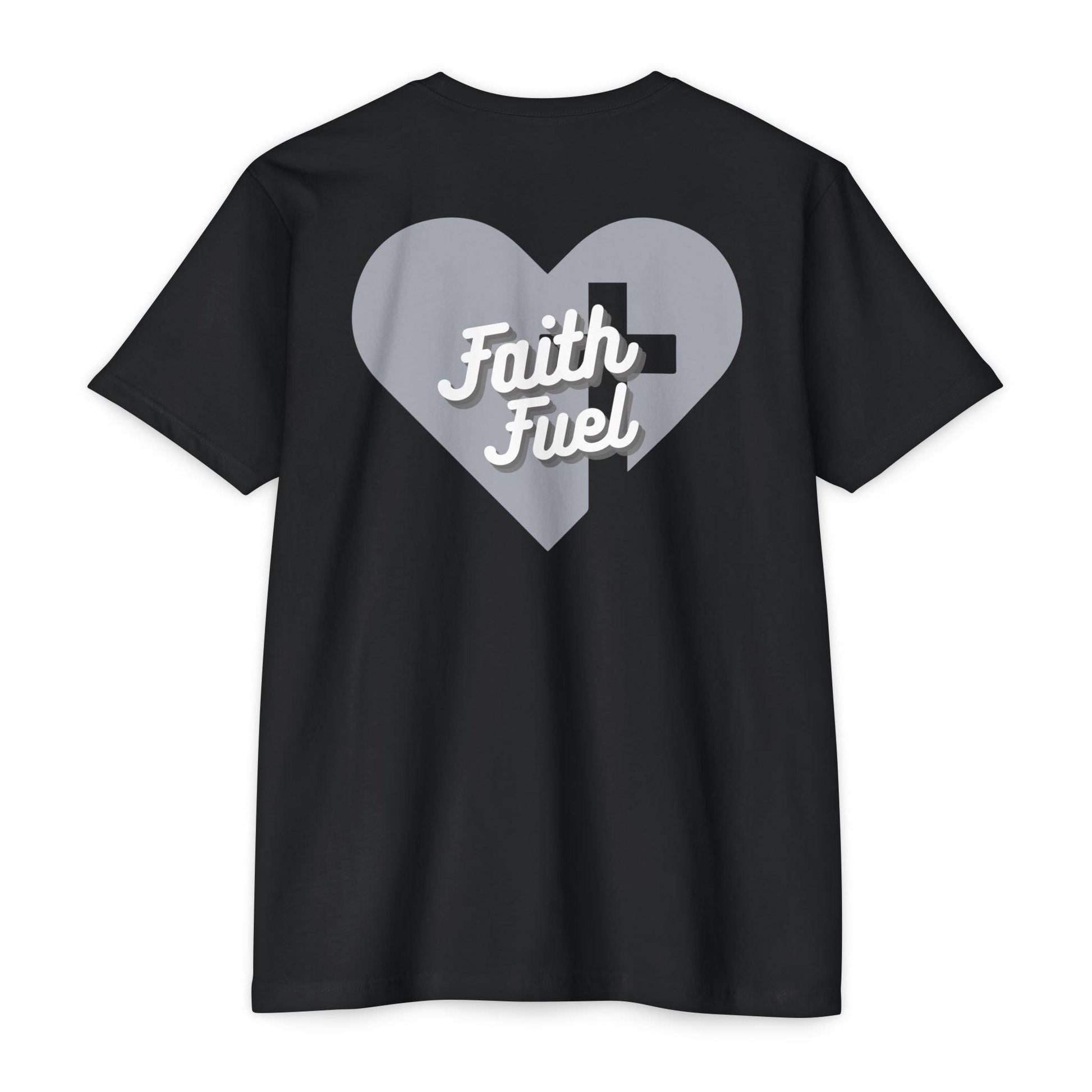 Tough Nation Faith At My Core T-Shirt - Black - Back Design - Christian Gym Apparel