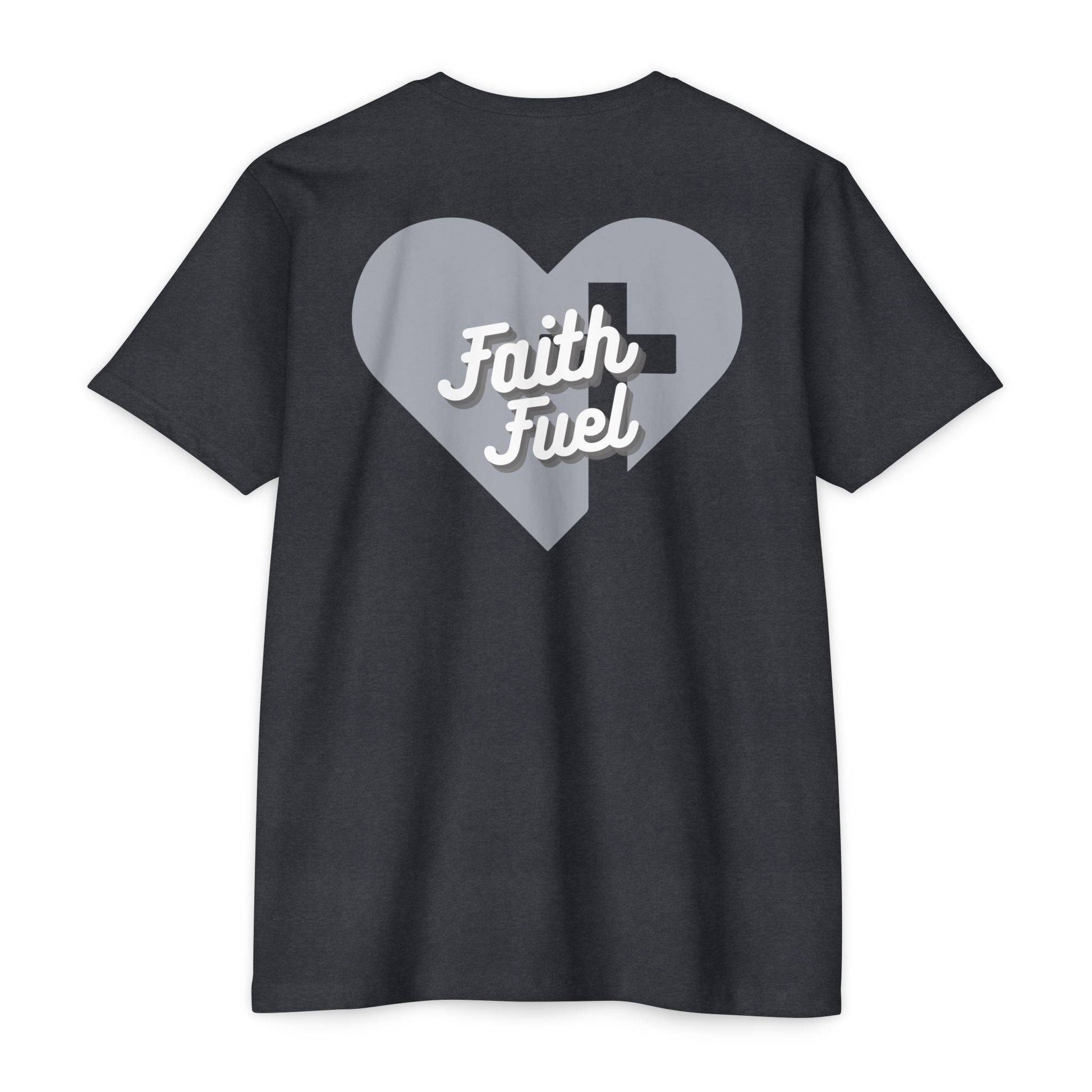 Faith At My Core Christian T-Shirt by Tough Nation - Charcoal - Back View - Men's Fitness & Faith