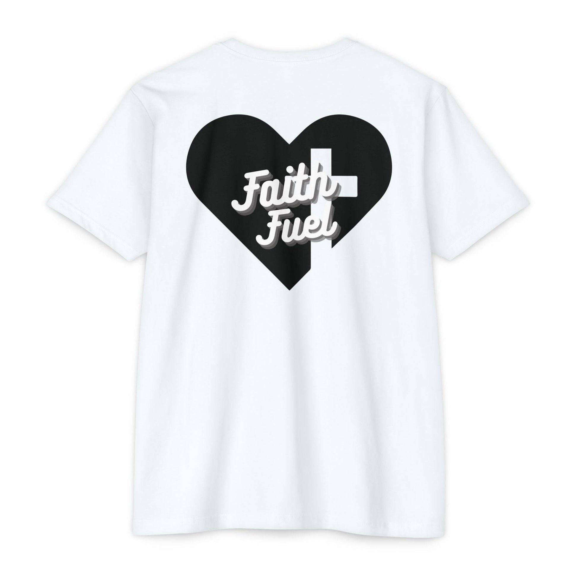 Tough Nation Faith At My Core T-Shirt - White - Back Design - Christian Fitness Apparel