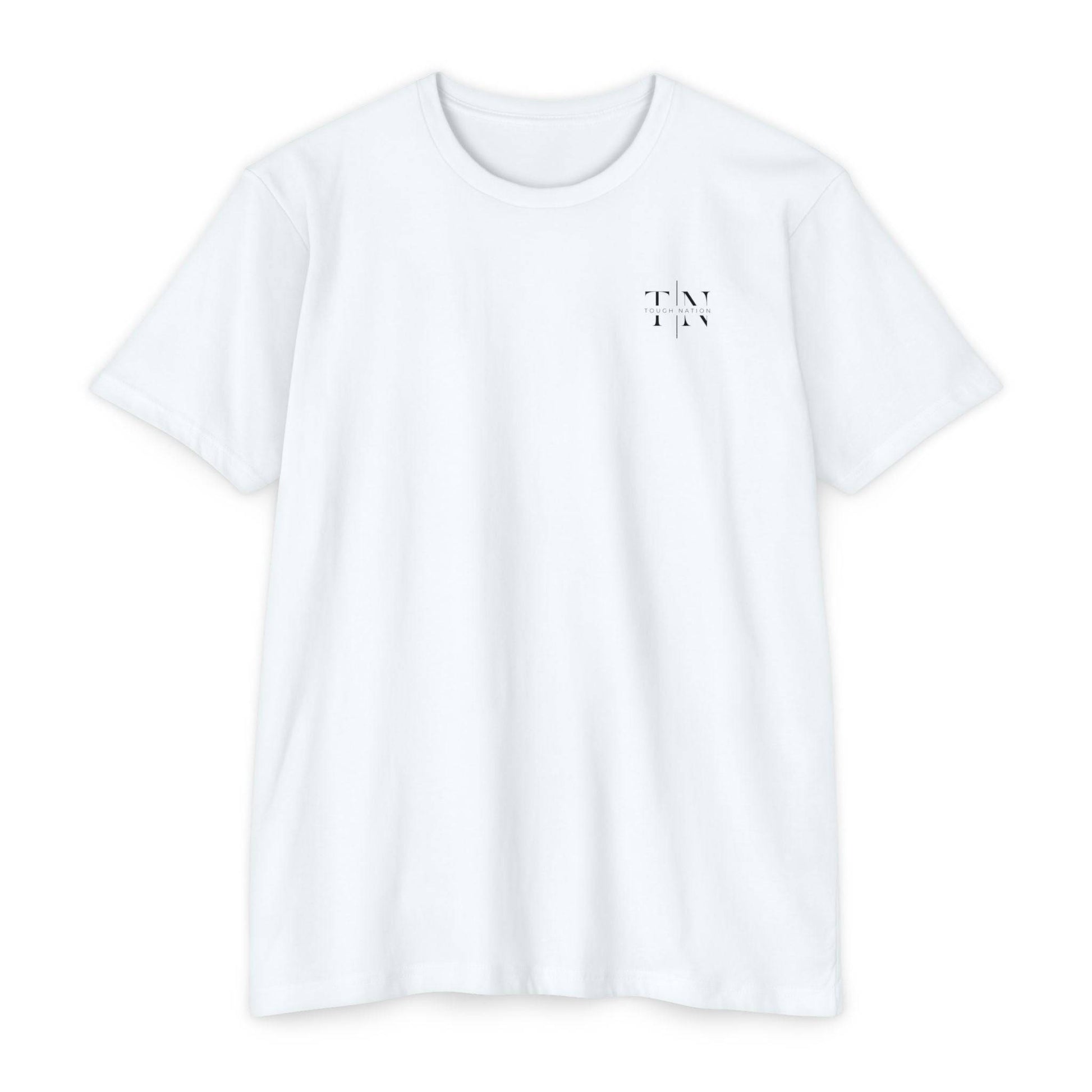 Tough Nation Faith At My Core T-Shirt - White - Front View - Minimalist Christian Apparel